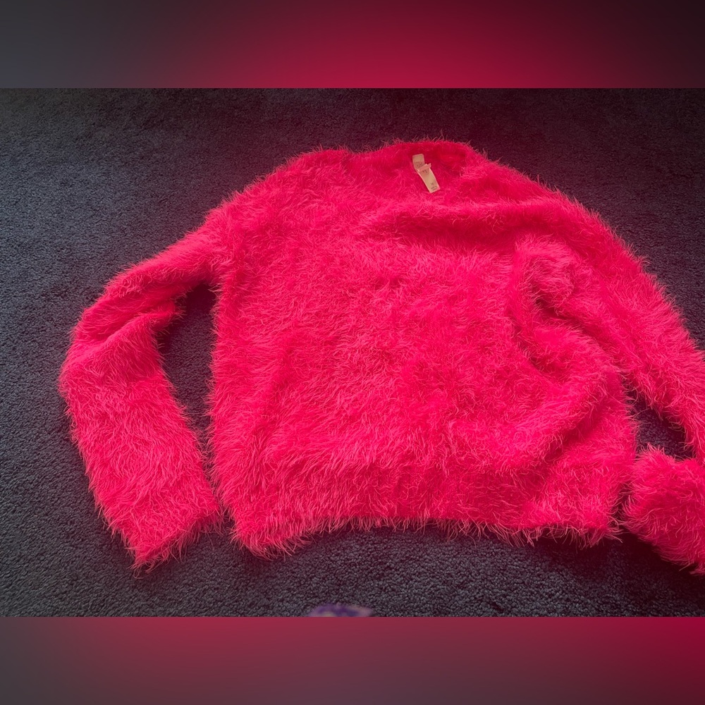 Aeropostale Vibrant Pink Fuzzy Top